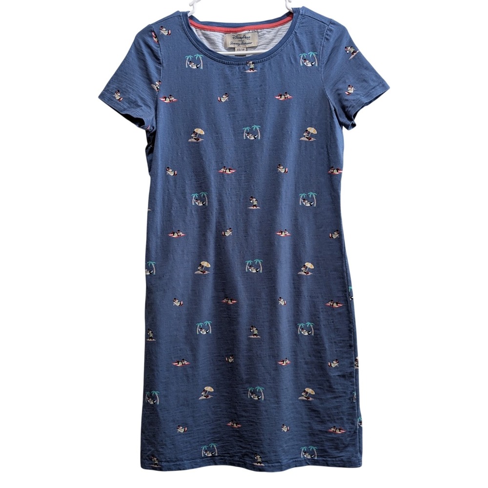 Disney Parks x Tommy Bahama Womens Dress XS Minnie Mouse Blue T-Shirt Disneyland